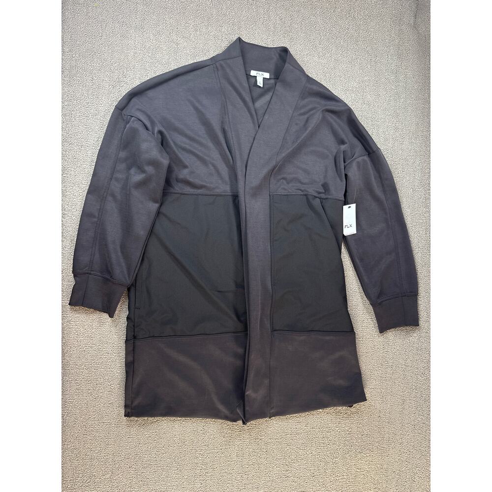 NWT‎ FLX Urban Commuter Active Jacket Long Line Cardigan Athleisure Black Sz XL
